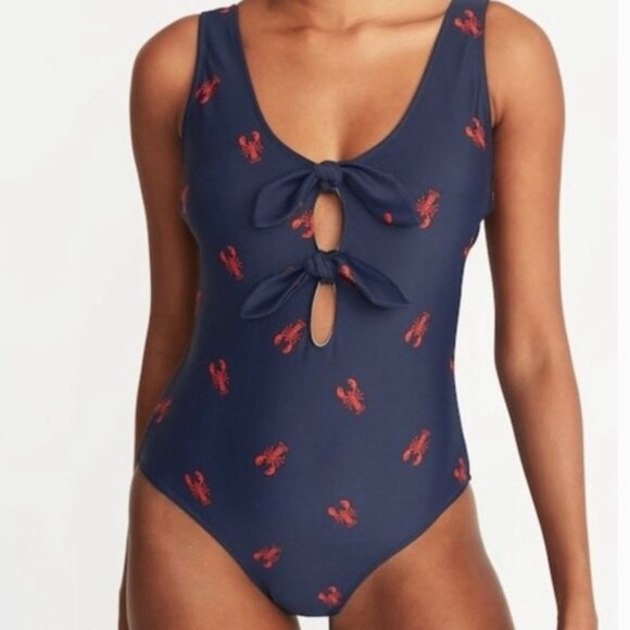 Old Navy Lobster Scoop Back One Piece Swimsuit Size M - Picture 1 of 7